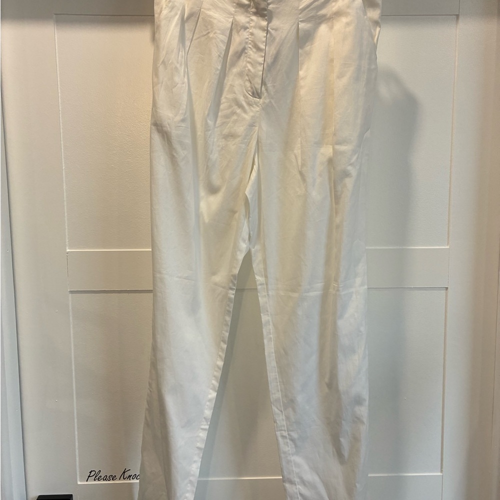 Rebecca Minkoff Cream Ankle Cropped pants NWT size 2 - Picture 2 of 5